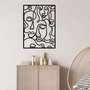 Wallity Faces 2 - Escultura de Pared de Metal Negra